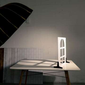 V-FLAT WORLD Shadow Board for Food & Product Photography, Photo Backdrop, Mimic Natural Light Effects, Reusable Board Backdrop for Photoshoot, Content Creation, Shadow Simulator, Arched Window