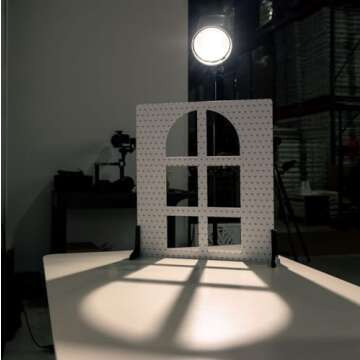 V-FLAT WORLD Shadow Board for Food & Product Photography, Photo Backdrop, Mimic Natural Light Effects, Reusable Board Backdrop for Photoshoot, Content Creation, Shadow Simulator, Arched Window