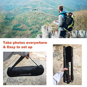 GEEKOTO 58” Magnetic Tripod, Compact Aluminum Alloy Lightweight Magnetic Camera Tripod with 360 Degree Panorama Ball Head, Professional Camera Tripod for Travelling, Learning and Working