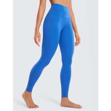 CRZ YOGA Butterluxe High Waisted Lounge Leggings 28'' - Workout Yoga Pants for Women Buttery Soft Sparkle Blue Large
