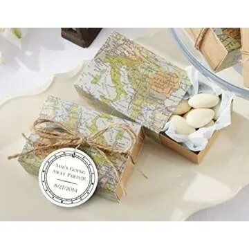 Kate Aspen Around The World Map Favor Gift Box Set