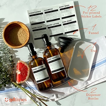 Stylish Amber Glass Soap Dispenser Set for Modern Homes