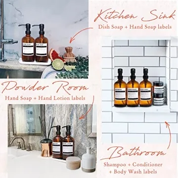 Stylish Amber Glass Soap Dispenser Set for Modern Homes