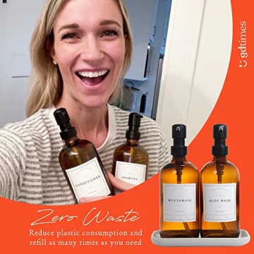 Stylish Amber Glass Soap Dispenser Set for Modern Homes