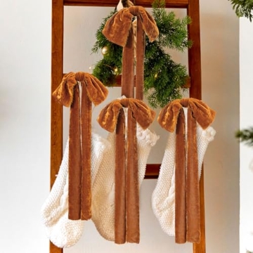 Daifunli Christmas Velvet Ribbon Bows - Elegant Holiday Decor