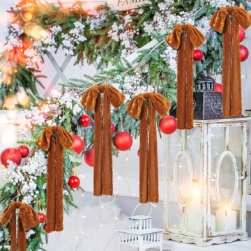 Daifunli Christmas Velvet Ribbon Bows - Elegant Holiday Decor