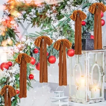 Daifunli Christmas Velvet Ribbon Bows - Elegant Holiday Decor