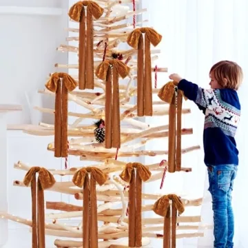 Daifunli Christmas Velvet Ribbon Bows - Elegant Holiday Decor