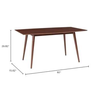 Walker Edison 6 Person Simple Wood Room Kitchen Table, Walnut