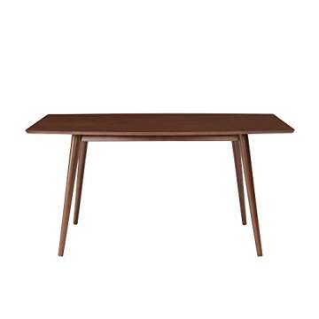Walker Edison 6 Person Simple Wood Room Kitchen Table, Walnut
