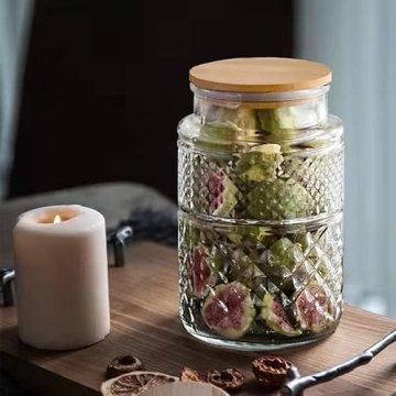 Large Glass Storage Jar with Airtight Bamboo Lid