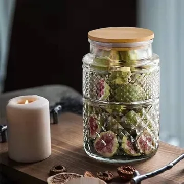 Large Glass Storage Jar with Airtight Bamboo Lid