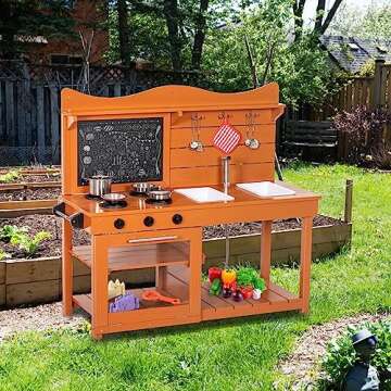 BRINJOY Kids Outdoor Mud Kitchen Playset - Fun & Creative