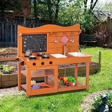 BRINJOY Kids Outdoor Mud Kitchen Playset - Fun & Creative
