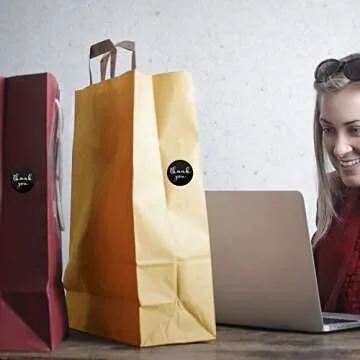 1.5'' Thank You Stickers, Thank You Stickers Labels, Round Small Business Stickers, Ideal for Bakery, Boutiques,Retailers & Small Business Owners, 500 Labels Per Roll