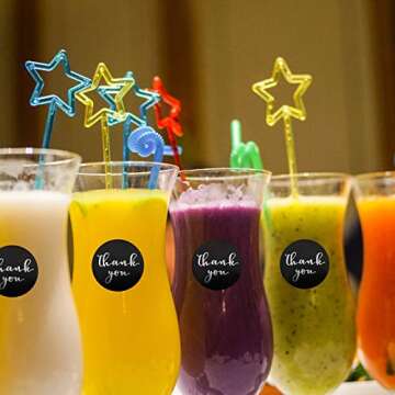 1.5'' Thank You Stickers, Thank You Stickers Labels, Round Small Business Stickers, Ideal for Bakery, Boutiques,Retailers & Small Business Owners, 500 Labels Per Roll