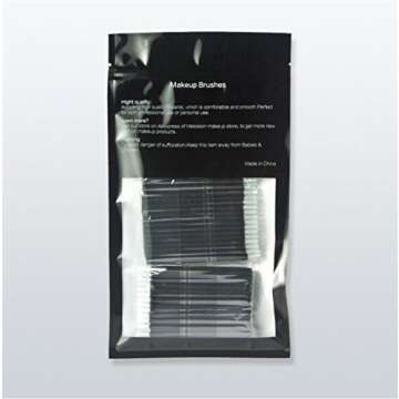 FantasyDay 100 Pcs Disposable Makeup Lip Brushes Lipstick Lip Gloss Applicators with Soft Brush Head Cosmetic Lip Brush Wands - Black