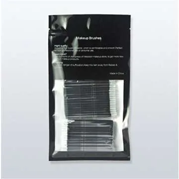 FantasyDay 100 Pcs Disposable Makeup Lip Brushes Lipstick Lip Gloss Applicators with Soft Brush Head Cosmetic Lip Brush Wands - Black