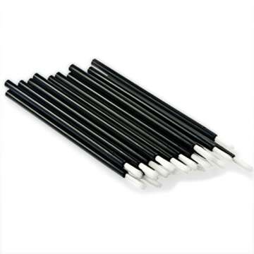 FantasyDay 100 Pcs Disposable Makeup Lip Brushes Lipstick Lip Gloss Applicators with Soft Brush Head Cosmetic Lip Brush Wands - Black