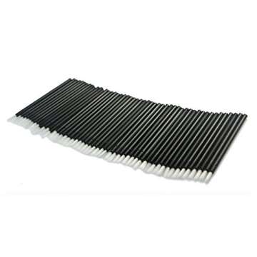 FantasyDay 100 Pcs Disposable Makeup Lip Brushes Lipstick Lip Gloss Applicators with Soft Brush Head Cosmetic Lip Brush Wands - Black