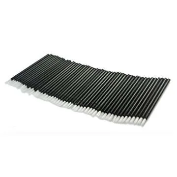 FantasyDay 100 Pcs Disposable Makeup Lip Brushes Lipstick Lip Gloss Applicators with Soft Brush Head Cosmetic Lip Brush Wands - Black