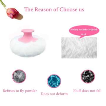 Qopoto Body Powder Puff and Container for Dusting Powder, Women Powder Puff and Powder Case for Bath and Travel (Romantic Flowers)