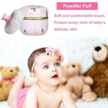 Qopoto Powder Puff and Container for Skincare Essentials