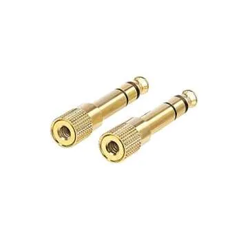 Amazon Basics Gold Plated 6.35mm 1/4 Male to 3.5mm 1/8 Female audio Stereo Headphone Adapter - 2-Pack