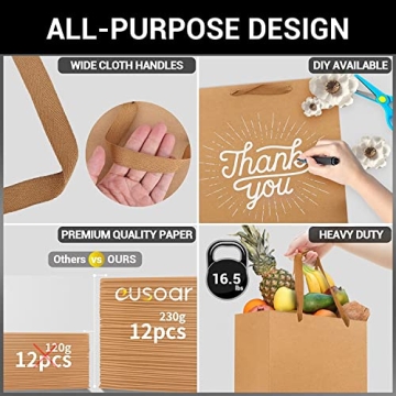 EUSOAR Kraft Gift Bags 30pcs Eco-Friendly Packaging
