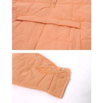 QIBABU Womens Oversized Hooded Puffer Jacket Lightweight Pullover Hoodies Quilted Dolman Long Sleeve Warm Winter Coat(1873-LightBrown-M-QB)