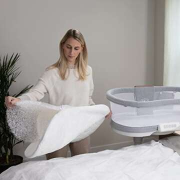 HALO DreamWeave Breathable Mesh BassiNest Mattress Replacement Pad – 100% Machine Washable Cover – Hypoallergenic, Non-Toxic Materials – 30” x 18” x 1.3”