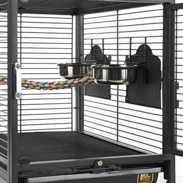 Prevue Pet Products Travel Carrier for Birds, Black 18.8"L x 14.9"W x 18.0"H