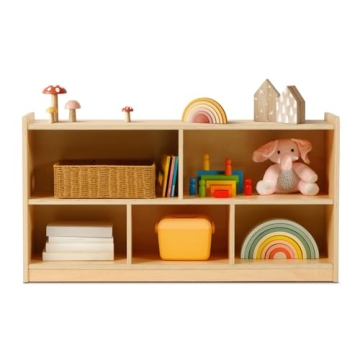 OOOK Montessori Shelf: 5-Section Wooden Storage Cabinet for Kids.