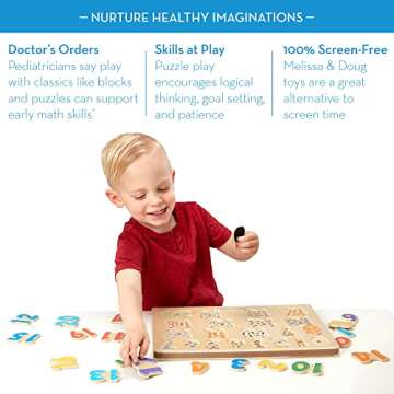 Melissa & Doug Sound Puzzles Set: Numbers and Alphabet - Wooden Peg Puzzles