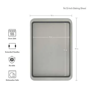 KitchenAid 9x13in Nonstick Aluminized Steel Baking Sheet in Contour Silver