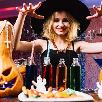 WXOIEOD Witch Hat for Woman, Halloween Wicked Witch Hats Black Large Wide Brim Pleated Fancy Witches Hat for Adult Costume Party Accessory with Spider Decorations