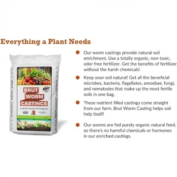 Brut Organic Worm Castings - 30 Lb for Vibrant Gardens