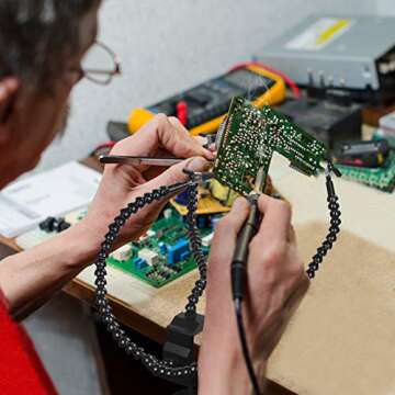 Toolour Helping Hands Soldering,Third Hand Tools,PCB Circuit Board Holder,Flexible Y-Shaped Arms with Non-Slip Desk Clamp Base for Electronics Repair Modeling Jewelry Assembly Hobby Craft Workshop