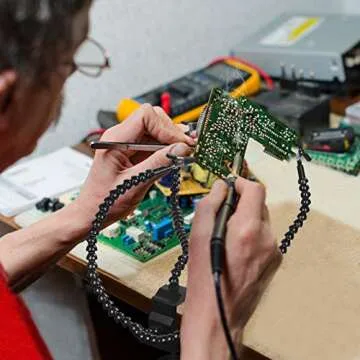 Toolour Helping Hands Soldering,Third Hand Tools,PCB Circuit Board Holder,Flexible Y-Shaped Arms with Non-Slip Desk Clamp Base for Electronics Repair Modeling Jewelry Assembly Hobby Craft Workshop