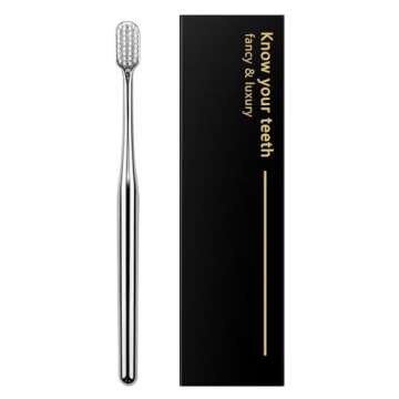 Z-VAPRESS Luxury Silver Manual Toothbrush Soft Bristles Better Gift Elegant Electroplated Design Per...
