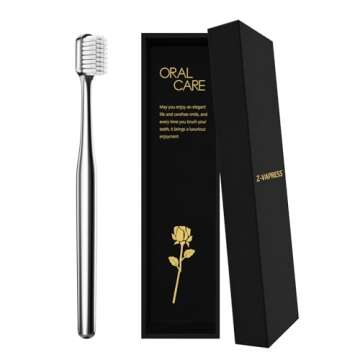 Luxury Silver Toothbrush with Soft Bristles for Sensitive Teeth