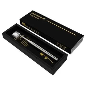 Luxury Silver Toothbrush with Soft Bristles for Sensitive Teeth