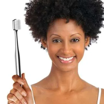 Luxury Silver Toothbrush with Soft Bristles for Sensitive Teeth