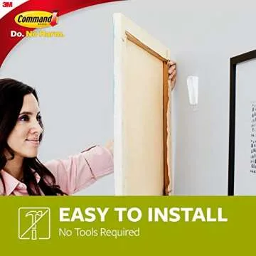 Command Large Canvas Hangers for Walls, Holds up to 3 lb 18"x24" Canvas, 3 Hangers with 4 Command Strips, Damage-Free Removable Wall Art Hanger, Great for Room Décor