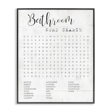Stupell Industries Bathroom Word Search Giclee Art by Daphne Polselli