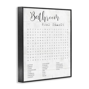 Stupell Industries Bathroom Word Search Giclee Art by Daphne Polselli