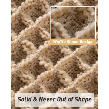 AMOAMI Upgraded Waffle Bath Mat, Super Absorbent Non Slip Bath Mats for Bathroom Floor, Machine Washable Bathroom Rugs with Tassels, Rubber Backed Bathroom Mats, Ultra Soft, 17" x 24", Brown