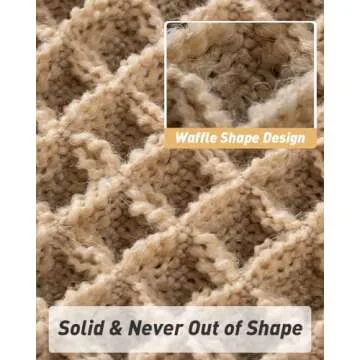 AMOAMI Upgraded Waffle Bath Mat, Super Absorbent Non Slip Bath Mats for Bathroom Floor, Machine Washable Bathroom Rugs with Tassels, Rubber Backed Bathroom Mats, Ultra Soft, 17" x 24", Brown