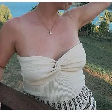 Stylish Womens Strapless Sexy Knit Tube Crop Top