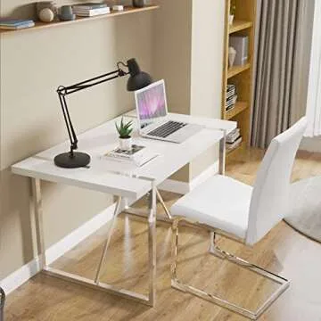 Ebullient White Dining Table for 4-6 Modern Kitchen & Dining Room Tables Wood Dinner Table Mid-Century Vintage Kitchen Table for Dining Room Home Furniture